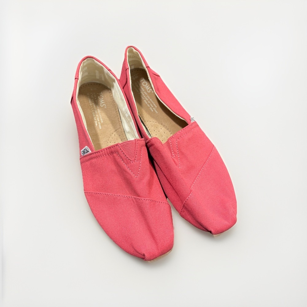 TOMS Alpargata Womens Size 8W Shoes Pink Slip On Lightweight Comfort Flats